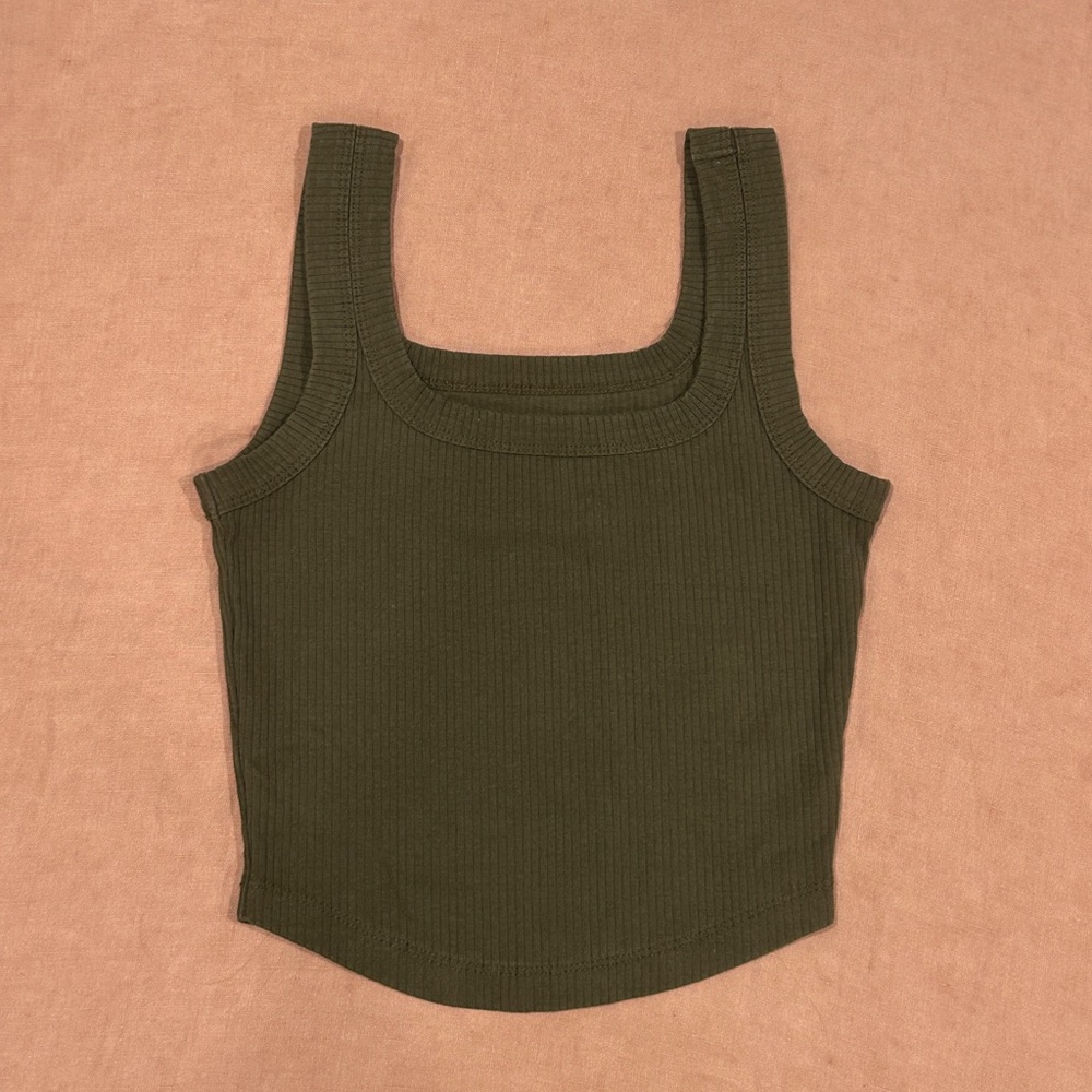 Pretty Madewell Green Fitted Sleeveless Tank Top